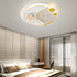 Contemporary Creative Kids Round Orb Moon Iron Acrylic LED Semi-Flush Mount Ceiling Light For Bedroom