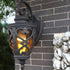 Traditional European Lantern Shaped Aluminum Glass 1-Light Outdoor Wall Sconce Lamp For Garden