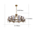 Modern Luxury Golden Finished Framed Curved Glass Panel 6/8-Light Chandelier For Dining Room