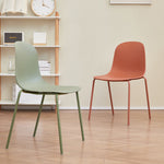 Modern Minimalist Square Plastic Dining Chair Curved Backrest For Dining Room