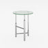 Modern Minimalist Cylinder Round Glass Iron End Table 1-Tier For Living Room