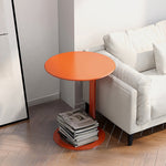 Modern Minimalist Round Metal End Table For Living Room