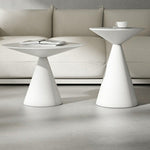 Modern Minimalist Round Cone Aluminum Metal End Table 1-Tier For Living Room