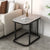 Modern Minimalist Rectangular Square Rock Slab Iron End Table For Living Room