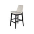 Contemporary Nordic Microfiber Leather Wood Bar Stool Arc Back Footrest For Dining Room