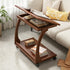 Traditional Vintage MDF Flip-top Movable Side Table 2-Tier Storage Shelves For Living Room