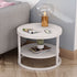 Modern Simplicity Round Wood Iron Frame Side Table 2-Tier For Living Room