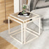 Contemporary Simplicity Square Glass Iron Side Table For Living Room