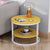 Modern Simplicity Round Wood Iron Frame Side Table 2-Tier For Living Room