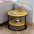 Modern Simplicity Round Wood Iron Frame Side Table 2-Tier For Living Room