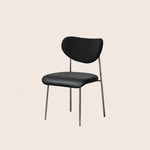 Contemporary Scandinavian Square PU Leather Dining Chair Lambswool Backrest For Dining Room