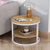 Modern Simplicity Round Wood Iron Frame Side Table 2-Tier For Living Room