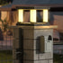 Contemporary Industrial Stainless Steel Square Column LED Waterproof Solar Post Lamp For Outdoor Patio