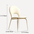 Contemporary Nordic Round Faux Leather Upholstered Carbon Steel Legs Dining Chair Backrest Armless For Dining Room