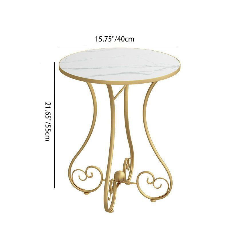 Contemporary Nordic Round Heart Base Medium Fiber Synthetic Plate Metal Coffee Table For Living Room