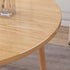 Modern Minimalist Round Faux Slab Wood Dining Table For 4 Seats