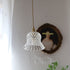 Traditional French Floral Brass Glass 1-Light Pendant Light For Living Room