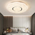 Modern Minimalist Cream Round Petal Iron Acrylic LED Flush Mount Ceiling Light For Bedroom