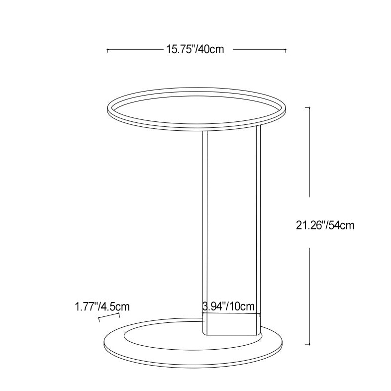 Modern Minimalist Round Density Board End Table 1-Tier For Living Room