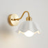 Modern Minimalist Cream Flower Pod All Copper Glass 1-Light Wall Sconce Lamp For Bedroom