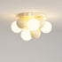 Contemporary Creative Orb Iron Acrylic 5-Light Semi-Flush Mount Ceiling Light For Bedroom