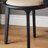 Traditional Vintage Round Leather Upholstered Wood Frame Vanity Stool Backless For Bedroom