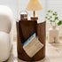 Contemporary Creative Wood Stump Cylinder Resin End Table Storage For Study