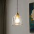 Contemporary Scandinavian Cylinder Glass Copper 1-Light Pendant Light For Dining Room