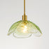 Contemporary Creative Petal Glass Design Brass 1-Light Pendant Light For Bedroom