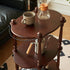 Traditional Vintage Square Wood End Table Wheels Four Legs For Living Room