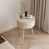 Modern Minimalist Round Tabletop Iron Nightstand 1-Storage For Bedroom