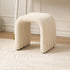 Contemporary Nordic Arch Carbon Steel Frame Boucle Vanity Stool Backless For Bedroom