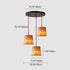 Traditional Japanese Resin Iron Copper House Cylinder 1/3 Light Island Light Chandelier For Dining Room