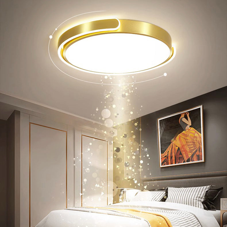 Modern Minimalist Round Aluminum Acrylic LED Flush Mount Ceiling Light For Bedroom