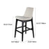 Contemporary Nordic Microfiber Leather Wood Bar Stool Arc Back Footrest For Dining Room