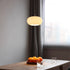 Modern Minimalist Copper Glass Wood Persimmon Shaped 1-Light Pendant Light For Dining Room