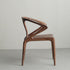 Contemporary Scandinavian Square Bent Upholstered Wood Dining Chair Backrest Arm For Dining Room