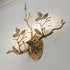 Modern Luxury Copper Colored Glass Maple Leaf Branch 2-Light Wall Sconce Lamp For Living Room