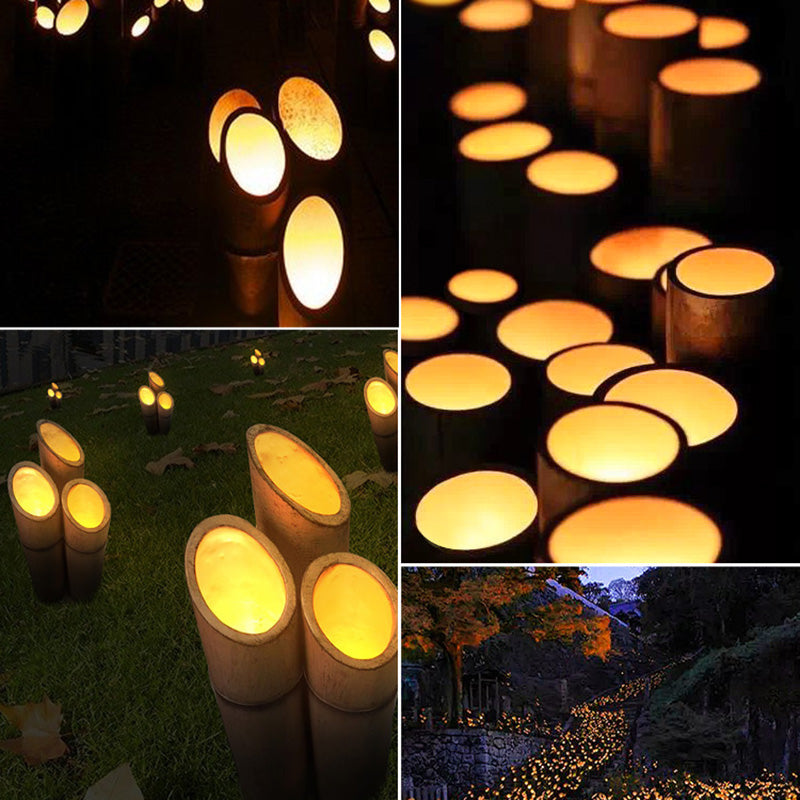 Contemporary Creative Waterproof Solar Resin Bamboo LED Landscape Lighting Outdoor Light For Garden