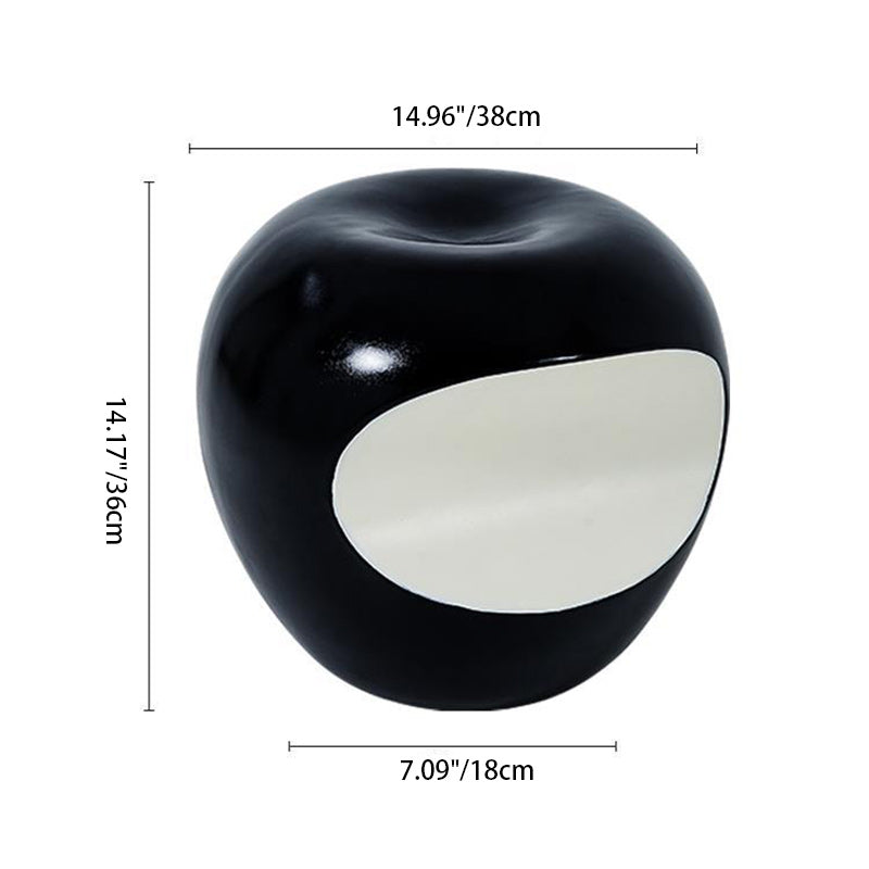 Modern Art Deco Apple Round Resin Chair Backless Armless For Bedroom