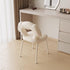 Modern Art Deco Hollow Dog Square Lambswool Wood Metal Vanity Stool Backrest Armless For Bedroom