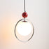 Contemporary Creative Glass Ball Shade Iron Ring 1-Light Pendant Light For Living Room