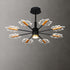 Modern Minimalist Branch Maple Leaf Iron Acrylic LED Chandelier For Living Room