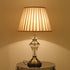 Traditional European Cylinder Hardware Crystal Fabric 1-Light Table Lamp For Bedroom