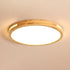 Modern Minimalist Round Wood Acrylic LED Flush Mount Ceiling Light For Bedroom