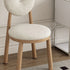 Contemporary Scandinavian Round Lambswool Wood Iron Vanity Stool Backrest Armless For Bedroom