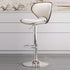 Modern Minimalist Curve Triangle Round Napa Leather Metal Bar Stool Backrest Armless For Dining Room