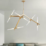 Modern Minimalist Dendritic Alloy Iron Acrylic 10/16 Light Chandelier For Living Room