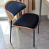 Contemporary Nordic Walnut Wood Grain Microfiber Leather Upholstered Dining Chair Backrest For Dining Room