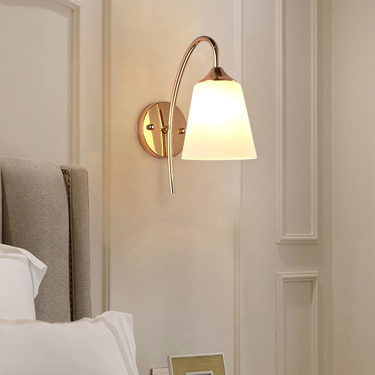 Contemporary Nordic Pod Iron Glass 1-Light Wall Sconce Lamp For Bedroom